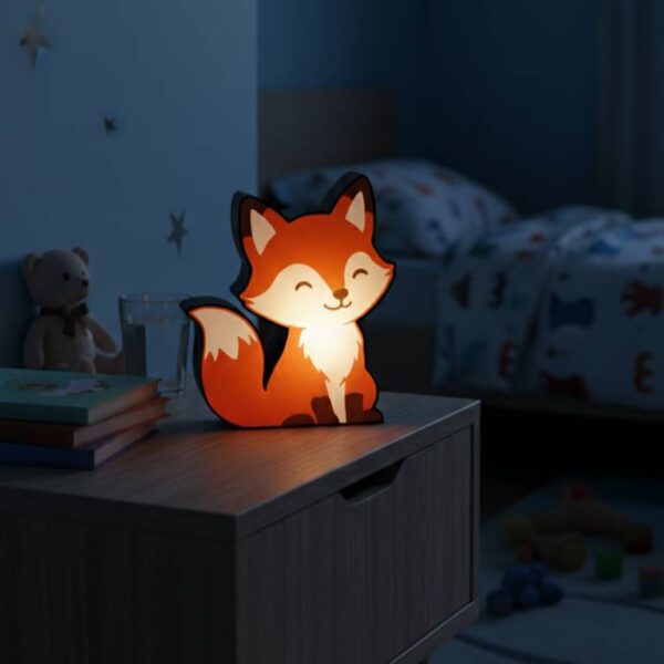 Róka alakú éjjeli lámpa gyerekeknek gyerekszobaba led világítással segít az elalvásban