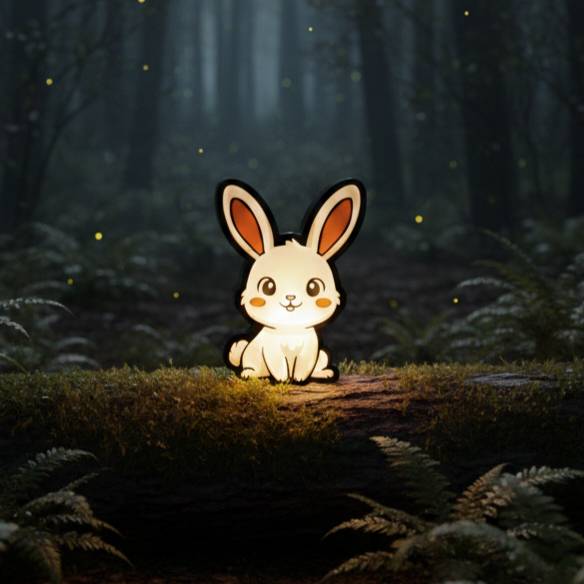 Nyuszi alakú éjjeli lámpa gyerekeknek gyerekszobaba led világítással segít az elalvásban