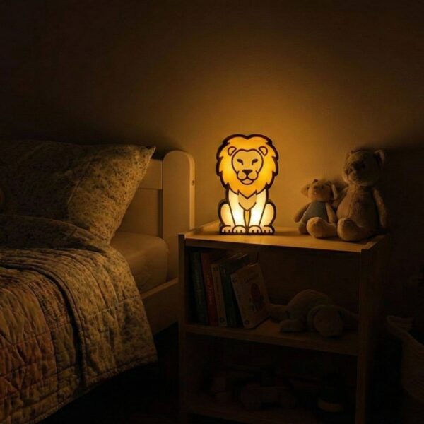 Oroszlán gyerek éjjeli lámpa gyerekszobaba led világítással segít az elalvásban