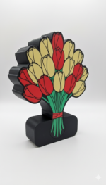 tavaszi tulipán csokor dekor lámpa romantikus nőnapi ajándék