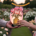 rózsaszín bazsarózsa dekor lámpa romantikus ajándék