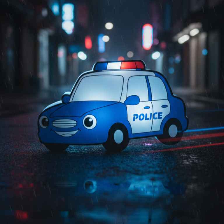 rendorauto_ejjeli_lampa Rendőrautó éjjeli lámpa gyerekeknek - Rémvadász Járőr - Image 1